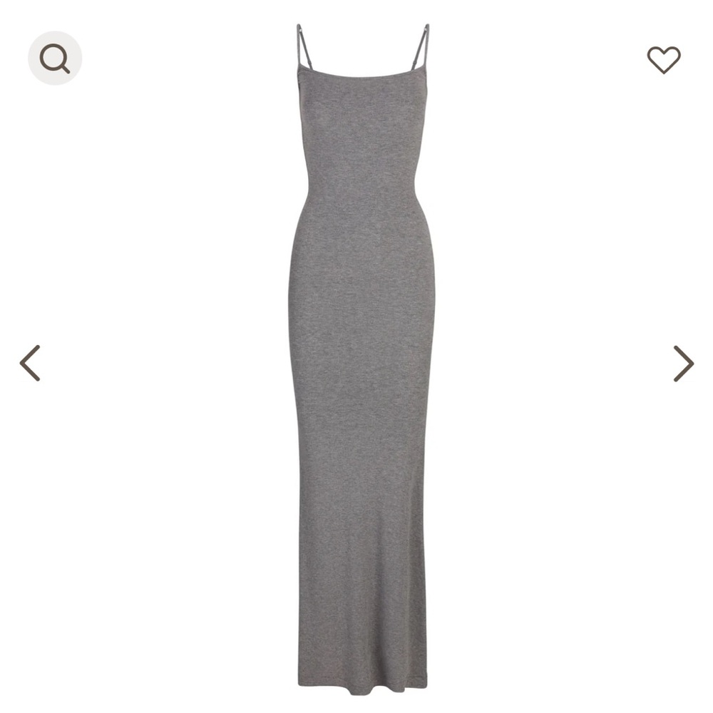 SKIMS soft lounge long slip dress - XS - grey - NEW WITH TAGS
